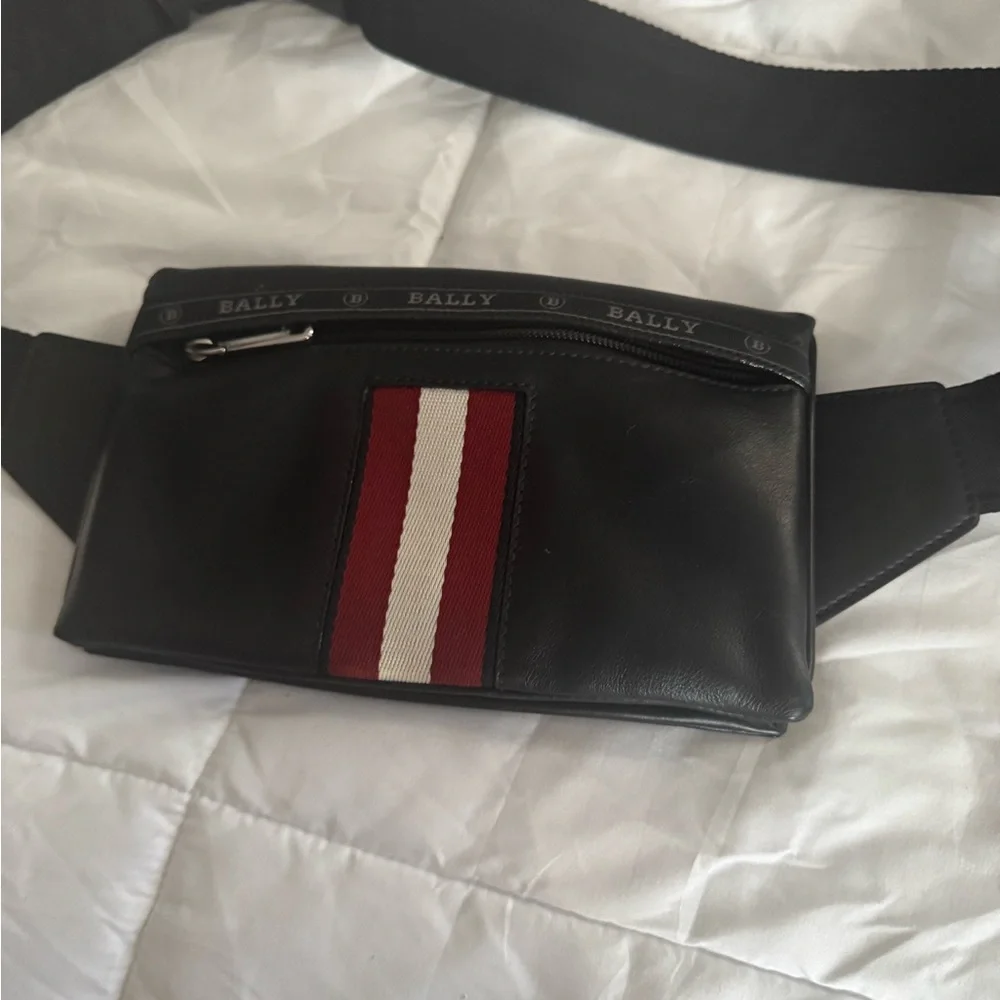 Bally Black and Red Belt Bag with Sporty Stripe Design - Picture 2 of 9